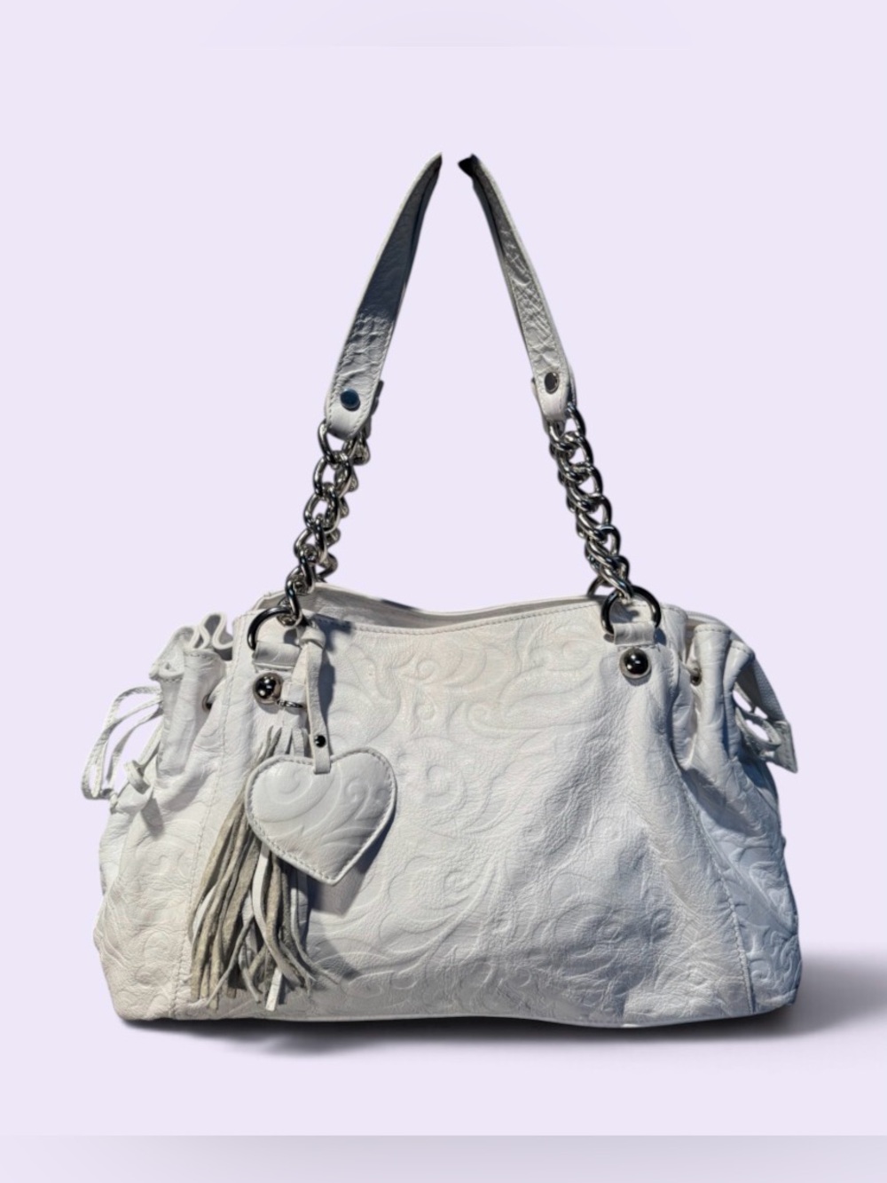 Roberta Gandolfi Made in Italy   Embossed Genuine Leather Shoulder Bag